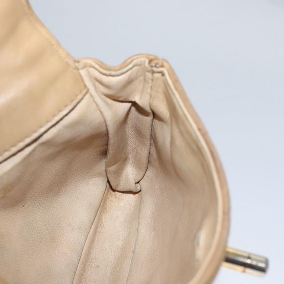 CHANEL Matelasse Waist bag Leather Beige CC Auth bs20969