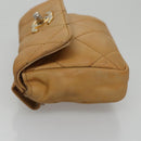 CHANEL Matelasse Waist bag Leather Beige CC Auth bs20969-4