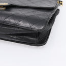 CHANEL Matelasse Chain Shoulder Bag Lamb Skin Black CC Auth bs20976-10