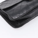 CHANEL Matelasse Chain Shoulder Bag Lamb Skin Black CC Auth bs20976-11