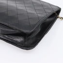 CHANEL Matelasse Chain Shoulder Bag Lamb Skin Black CC Auth bs20976-12