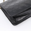 CHANEL Matelasse Chain Shoulder Bag Lamb Skin Black CC Auth bs20976-13