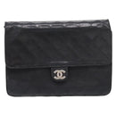 CHANEL Matelasse Chain Shoulder Bag Lamb Skin Black CC Auth bs20976-2