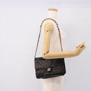 CHANEL Matelasse Chain Shoulder Bag Lamb Skin Black CC Auth bs20976-21