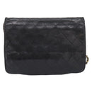 CHANEL Matelasse Chain Shoulder Bag Lamb Skin Black CC Auth bs20976-3