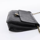 CHANEL Matelasse Chain Shoulder Bag Lamb Skin Black CC Auth bs20976-5