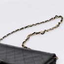 CHANEL Matelasse Chain Shoulder Bag Lamb Skin Black CC Auth bs20976-8