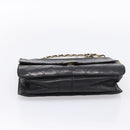 CHANEL Matelasse Chain Shoulder Bag Lamb Skin Black CC Auth bs20976-9
