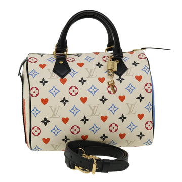 LOUIS VUITTON Monogram game on Speedy Bandouliere 25 Hand Bag 2way Auth bs2097S