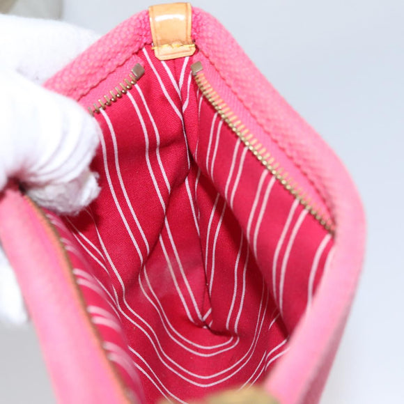 LOUIS VUITTON Antigua Pochette Plat PM Pouch Pink Rose M40068 LV Auth bs20987