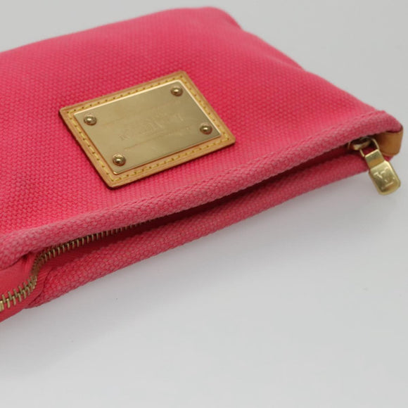 LOUIS VUITTON Antigua Pochette Plat PM Pouch Pink Rose M40068 LV Auth bs20987