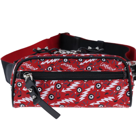 Christian Louboutin Waist bag Nylon Red Auth bs21001