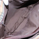 Burberrys Nova Check Hand Bag Canvas Leather Beige Brown Silver Auth bs21004-11