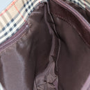 Burberrys Nova Check Hand Bag Canvas Leather Beige Brown Silver Auth bs21004-17
