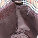 Burberrys Nova Check Hand Bag Canvas Leather Beige Brown Silver Auth bs21004-18