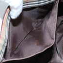 Burberrys Nova Check Hand Bag Canvas Leather Beige Brown Silver Auth bs21004-22