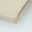 SAINT LAURENT Clutch Bag Leather White Auth bs21008-15