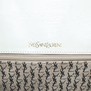 SAINT LAURENT Clutch Bag Leather White Auth bs21008-9