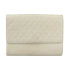 SAINT LAURENT Clutch Bag Leather White Auth bs21008-13