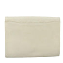 SAINT LAURENT Clutch Bag Leather White Auth bs21008-2