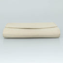 SAINT LAURENT Clutch Bag Leather White Auth bs21008-6