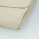 SAINT LAURENT Clutch Bag Leather White Auth bs21008-7