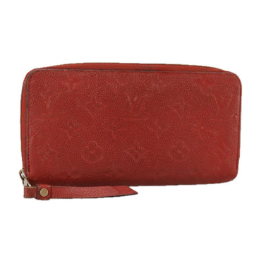 LOUIS VUITTON Monogram Empreinte Zippy Wallet Red M60737 LV Auth bs21012