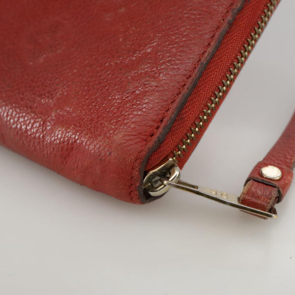 LOUIS VUITTON Monogram Empreinte Zippy Wallet Red M60737 LV Auth bs21012