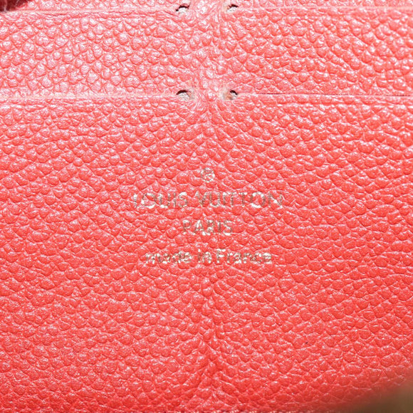 LOUIS VUITTON Monogram Empreinte Zippy Wallet Red M60737 LV Auth bs21012