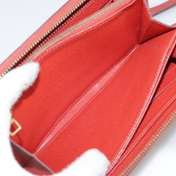 LOUIS VUITTON Monogram Empreinte Zippy Wallet Red M60737 LV Auth bs21012