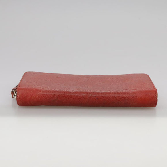 LOUIS VUITTON Monogram Empreinte Zippy Wallet Red M60737 LV Auth bs21012