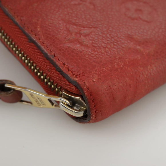 LOUIS VUITTON Monogram Empreinte Zippy Wallet Red M60737 LV Auth bs21012