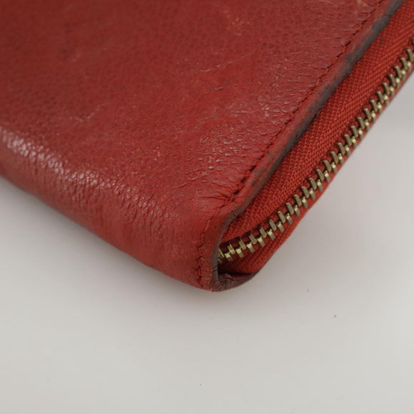 LOUIS VUITTON Monogram Empreinte Zippy Wallet Red M60737 LV Auth bs21012