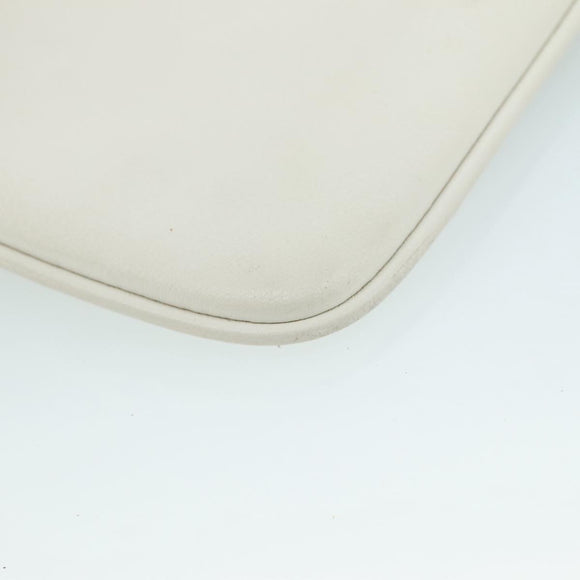 BALENCIAGA Pouch Leather White Silver 551992 Auth bs21014