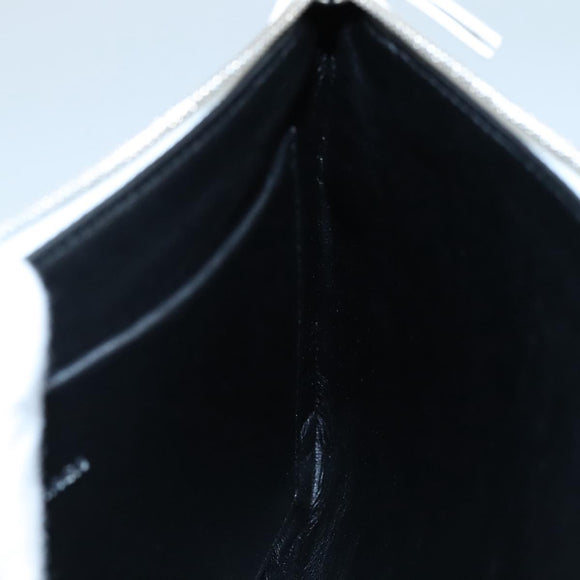 BALENCIAGA Pouch Leather White Silver 551992 Auth bs21014