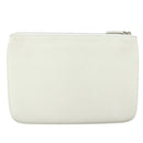 BALENCIAGA Pouch Leather White Silver 551992 Auth bs21014-2