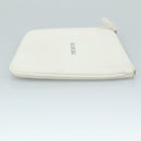 BALENCIAGA Pouch Leather White Silver 551992 Auth bs21014-3