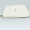 BALENCIAGA Pouch Leather White Silver 551992 Auth bs21014-4