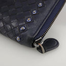 BOTTEGA VENETA INTRECCIATO Long Wallet Leather Black Silver Auth bs21015-16