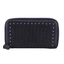 BOTTEGA VENETA INTRECCIATO Long Wallet Leather Black Silver Auth bs21015-13