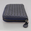 BOTTEGA VENETA INTRECCIATO Long Wallet Leather Black Silver Auth bs21015-3