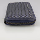 BOTTEGA VENETA INTRECCIATO Long Wallet Leather Black Silver Auth bs21015-4