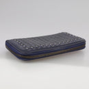 BOTTEGA VENETA INTRECCIATO Long Wallet Leather Black Silver Auth bs21015-5