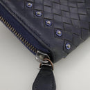 BOTTEGA VENETA INTRECCIATO Long Wallet Leather Black Silver Auth bs21015-7