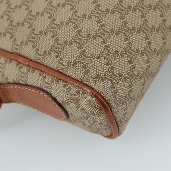 CELINE Macadam Canvas Shoulder Bag Beige Auth bs21025