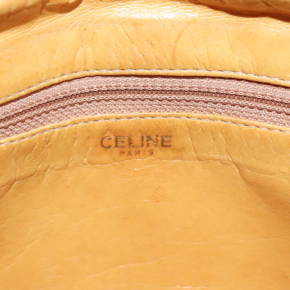 CELINE Macadam Canvas Shoulder Bag Beige Auth bs21025
