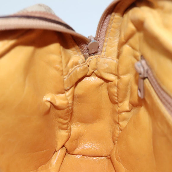 CELINE Macadam Canvas Shoulder Bag Beige Auth bs21025