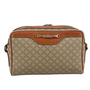 CELINE Macadam Canvas Shoulder Bag Beige Auth bs21025 - 0