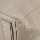CELINE Hand Bag Leather Beige Gold Auth bs21026-11