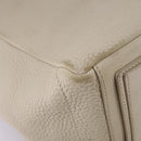 CELINE Hand Bag Leather Beige Gold Auth bs21026-15